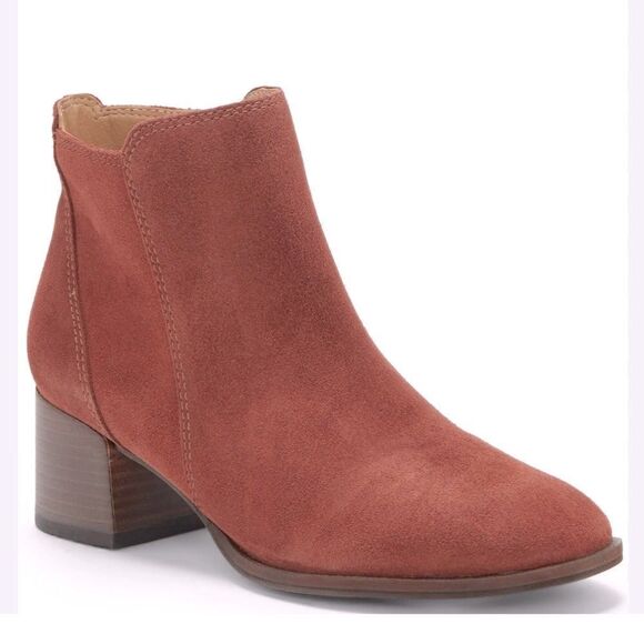 Lucky Brand LILYE Suede Leather Ankle Boot in Brandy - Picture 16 of 16